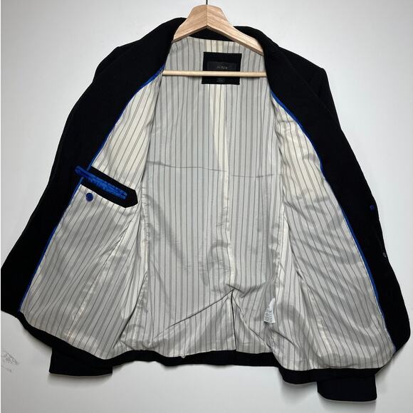 J. Crew Rhodes Black Wool Blazer Style E1037 Size 8 Tall Long Preppy Designer - Picture 4 of 15